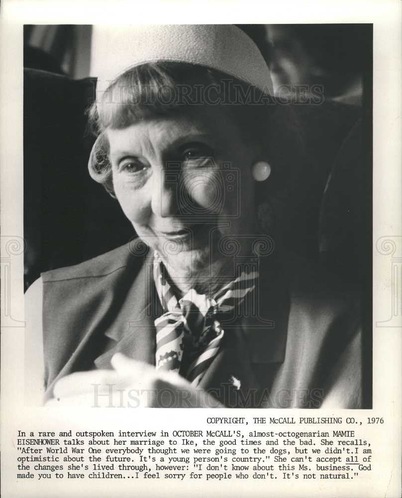 1976 Press Photo Mamie Doud Eisenhower First Lady Ike - Historic Images