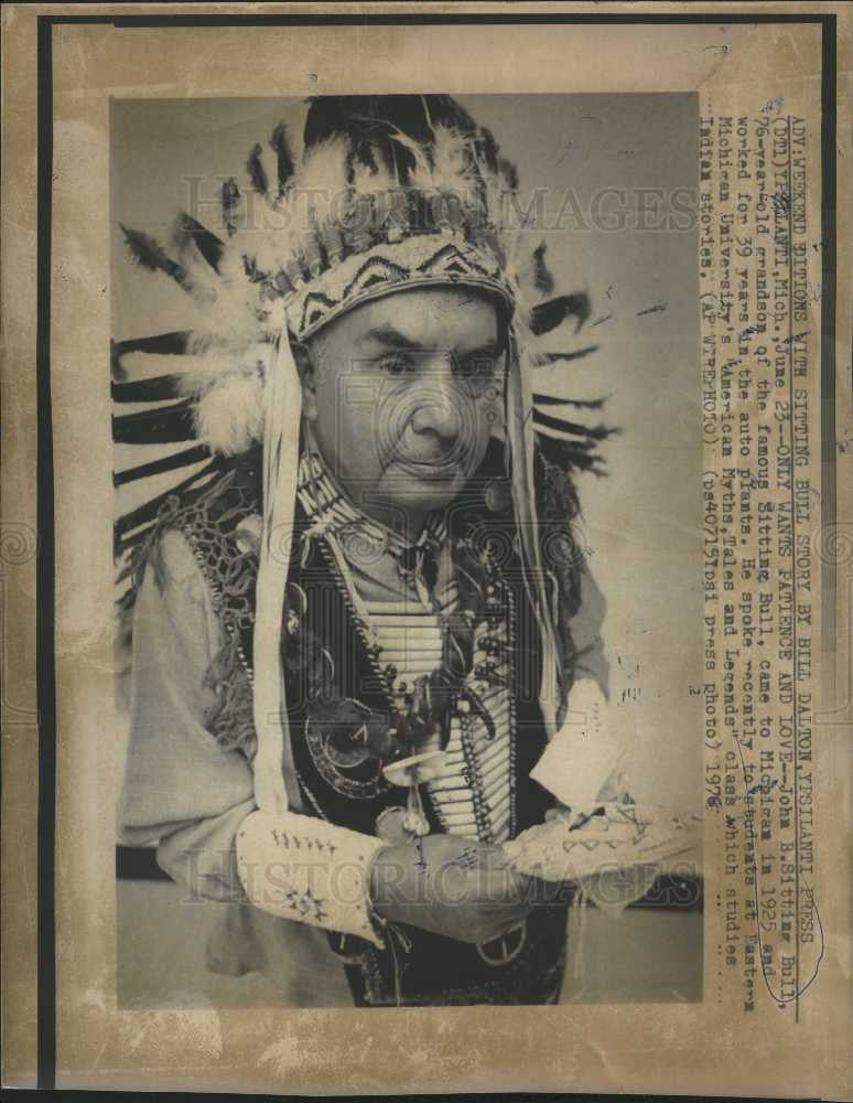 1976 Press Photo Sitting Bull grandson John - Historic Images