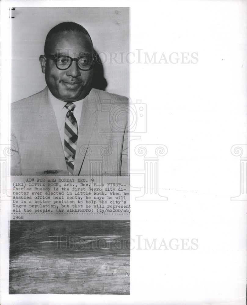 1968 Press Photo Charles Bussey Little Rock elected - Historic Images