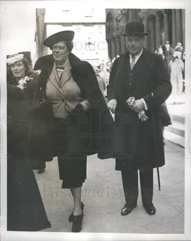 1939 Press Photo Myron C Taylor Wife New York City - Historic Images