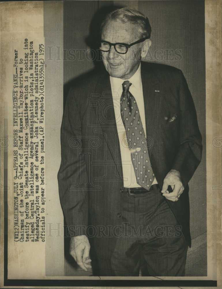 1975 Press Photo Maxwell Taylor CIA Senate Committee - Historic Images