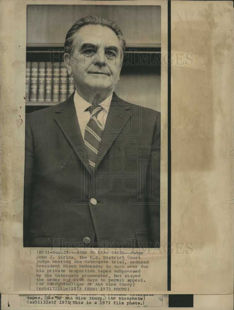 1973 Press Photo John J. Sirica, President Nixon - Historic Images