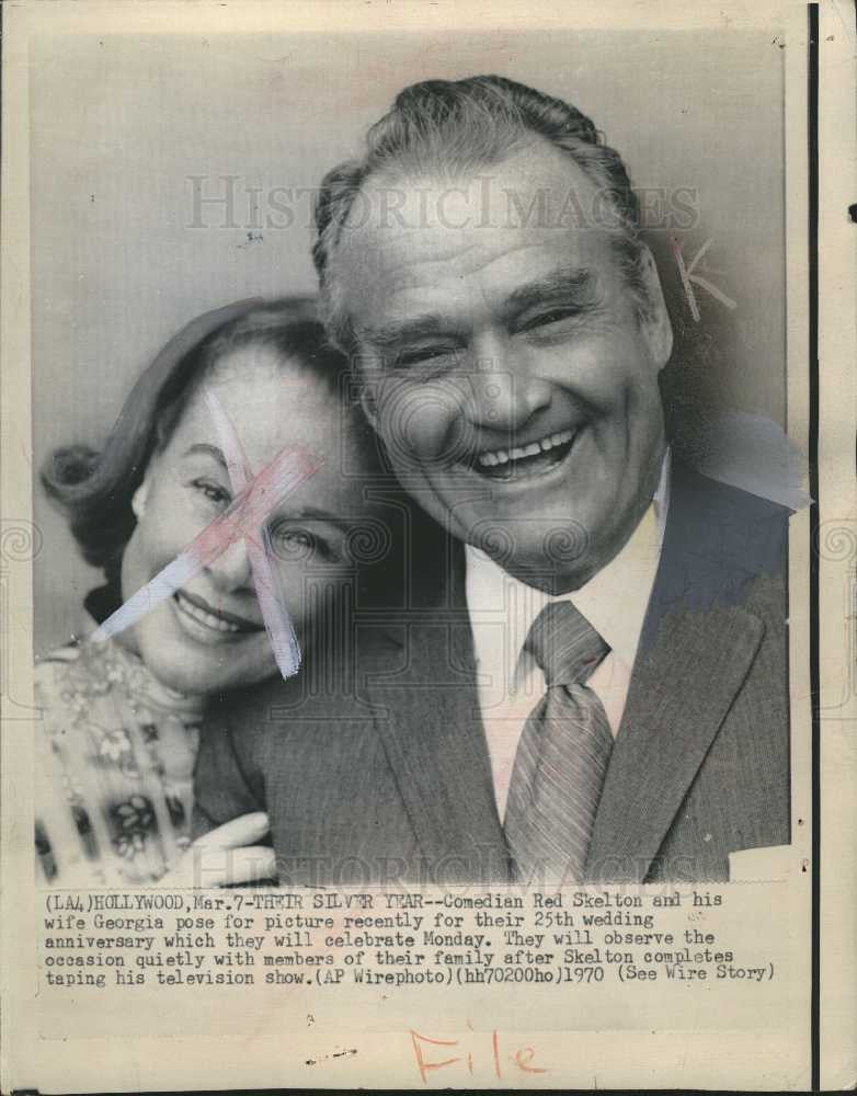 1970 Press Photo Comedian Red Skelton wife Georgia - Historic Images