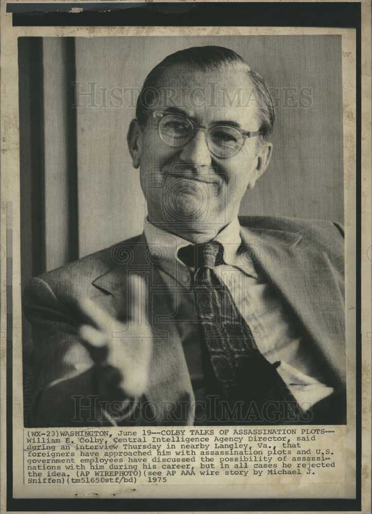 1975 Press Photo William Colby CIA Director - Historic Images