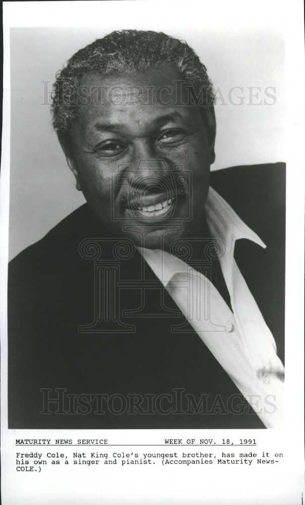 1991 Press Photo Lionel Frederick Cole Jazz Singer - Historic Images