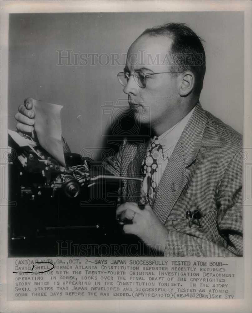 1946 Press Photo David Snell reporter cartoonist - Historic Images