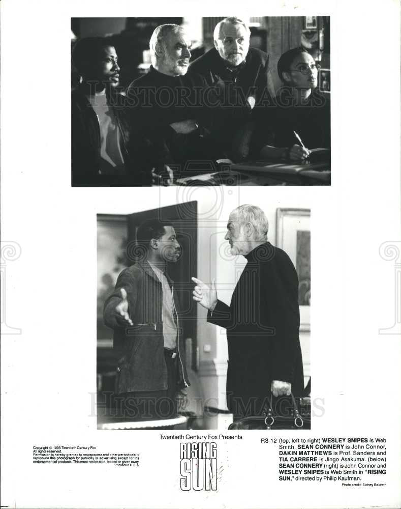 1993 Press Photo Wesley Snipes Sean Connery Rising Sun - Historic Images