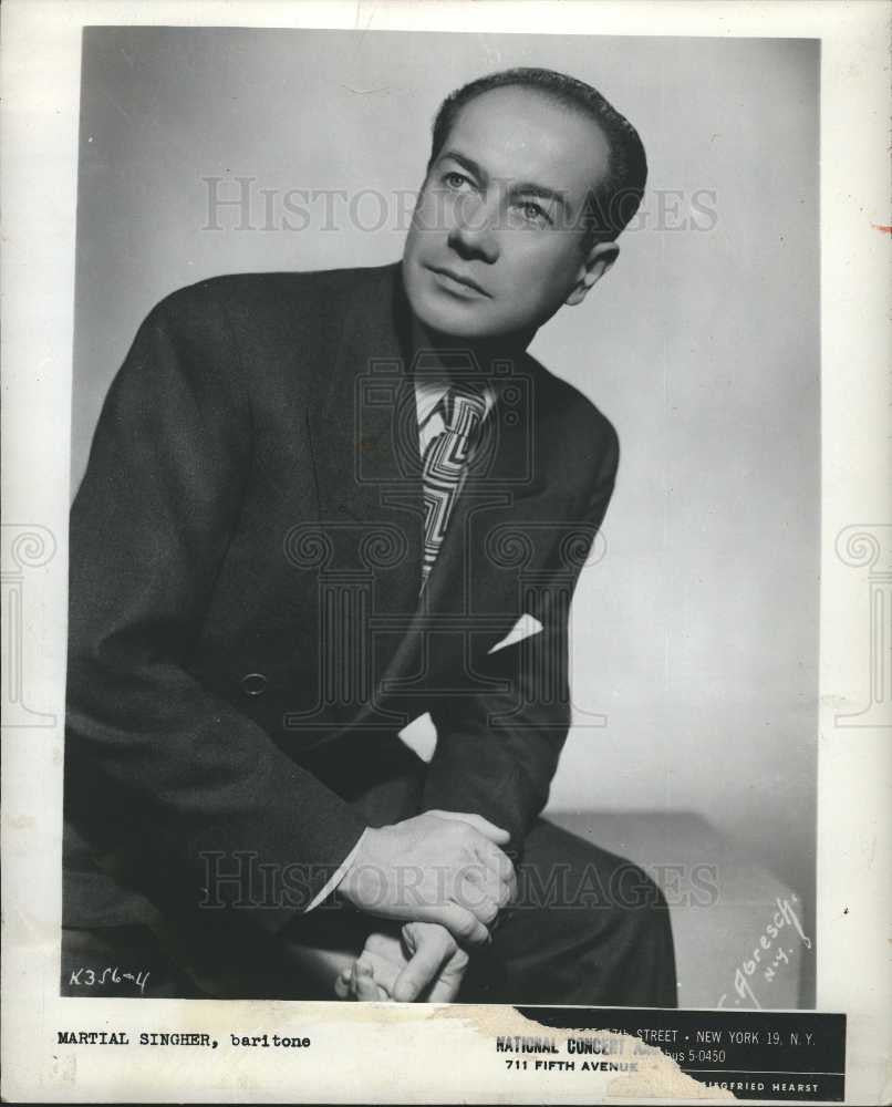 1956 Press Photo Martial Singher French singer - Historic Images