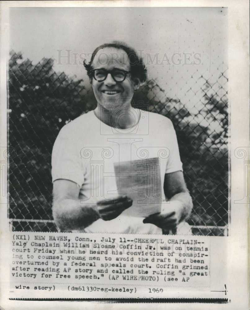 1969 Press Photo William Sloane Coffin Jr. Yale draft - Historic Images