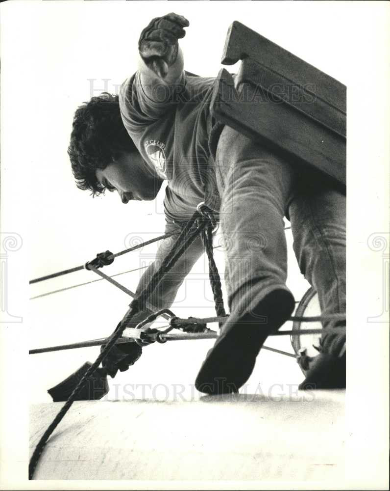 1987 Press Photo Norm Web steeplejack - Historic Images