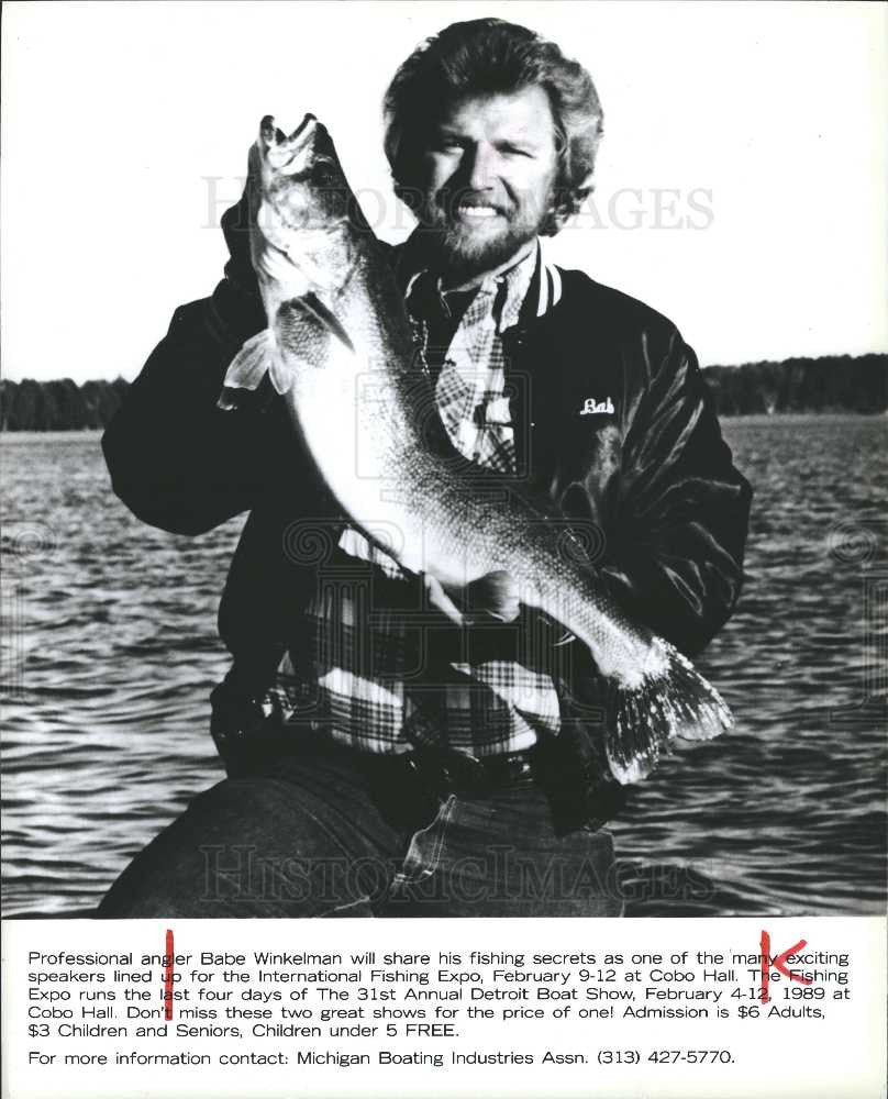 Press Photo Babe Winkelman fisherman - Historic Images