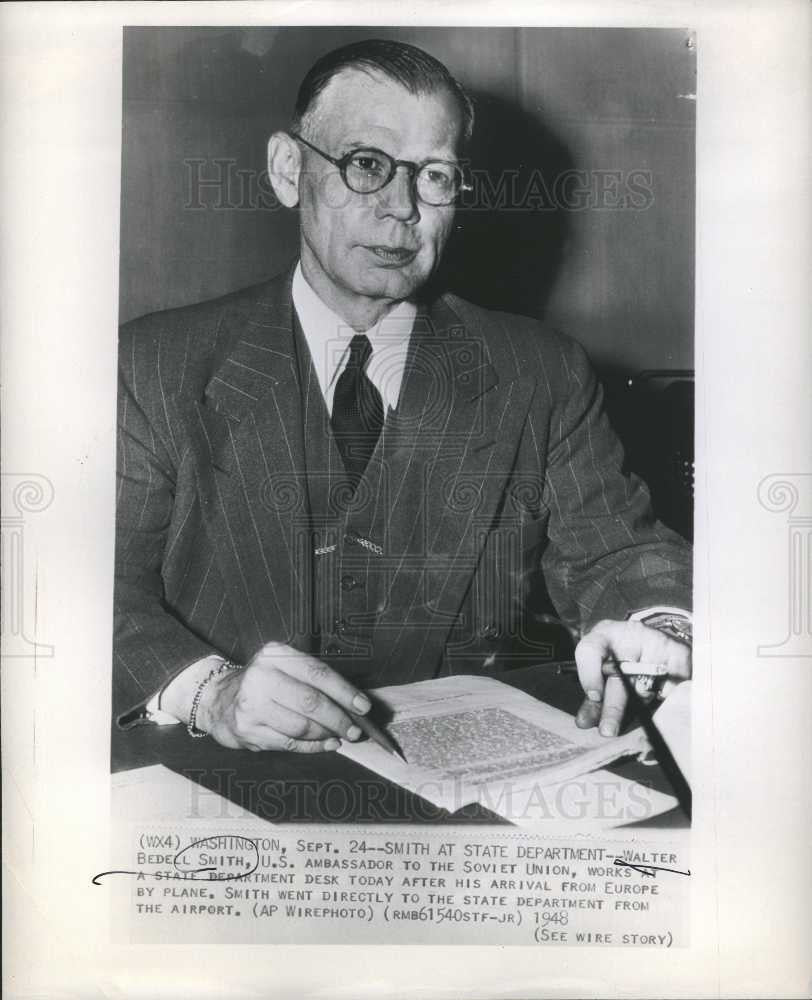1948 Press Photo Walter Smith Ambassador Soviet Union - Historic Images