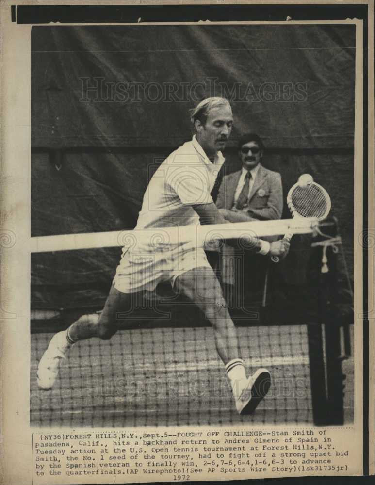 1972 Press Photo Stan Smith US Open tennis tournament - Historic Images