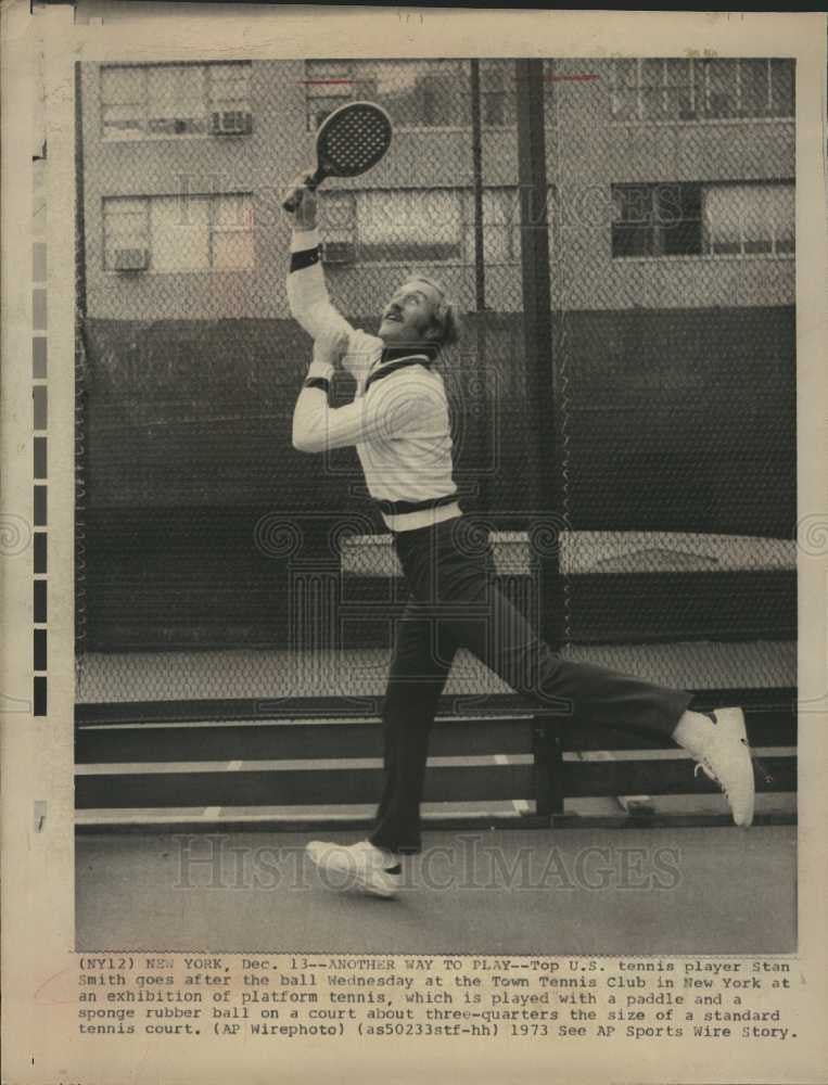 1973 Press Photo Stan Smith Tennis Doubles Wimbledon - Historic Images