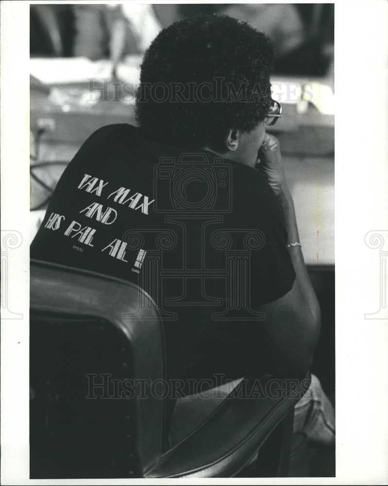 1981 Press Photo Councilman Cockrel T-shirts - Historic Images