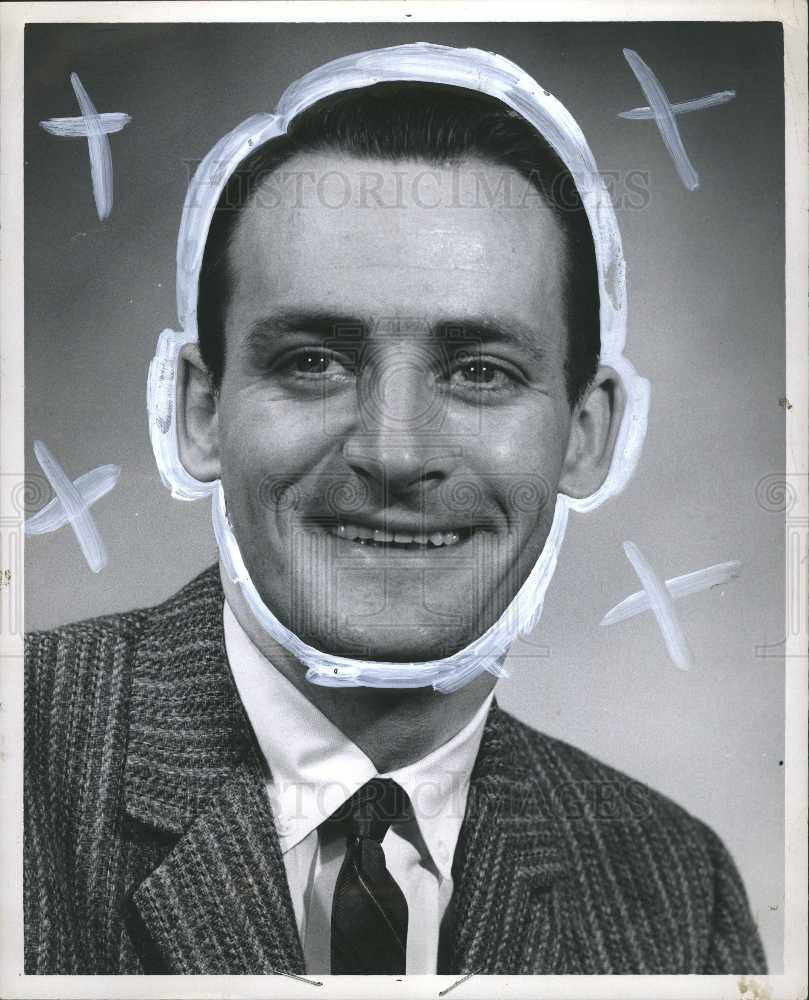 1960 Press Photo Ron Smith Free Press Sports Writer - Historic Images