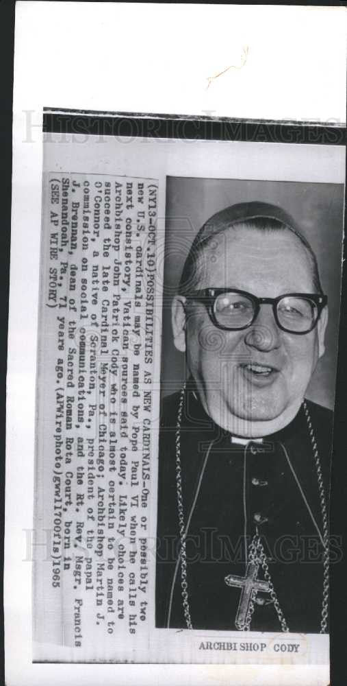 1965 Press Photo Pope PaulVI Giovanni Battista Catholic - Historic Images