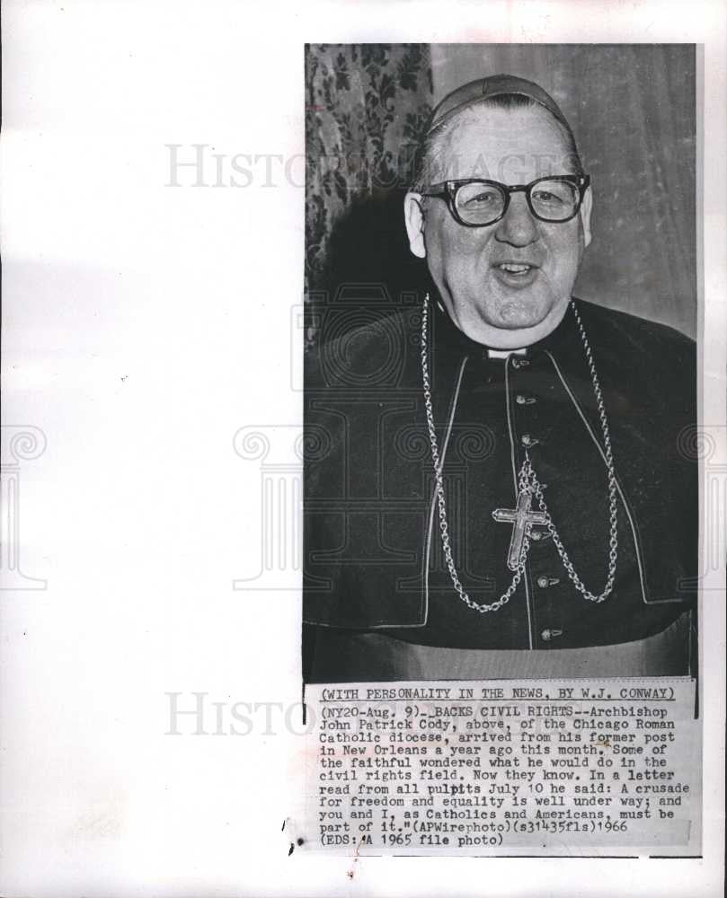 1956 Press Photo Archbishop John Patrick Cody - Historic Images