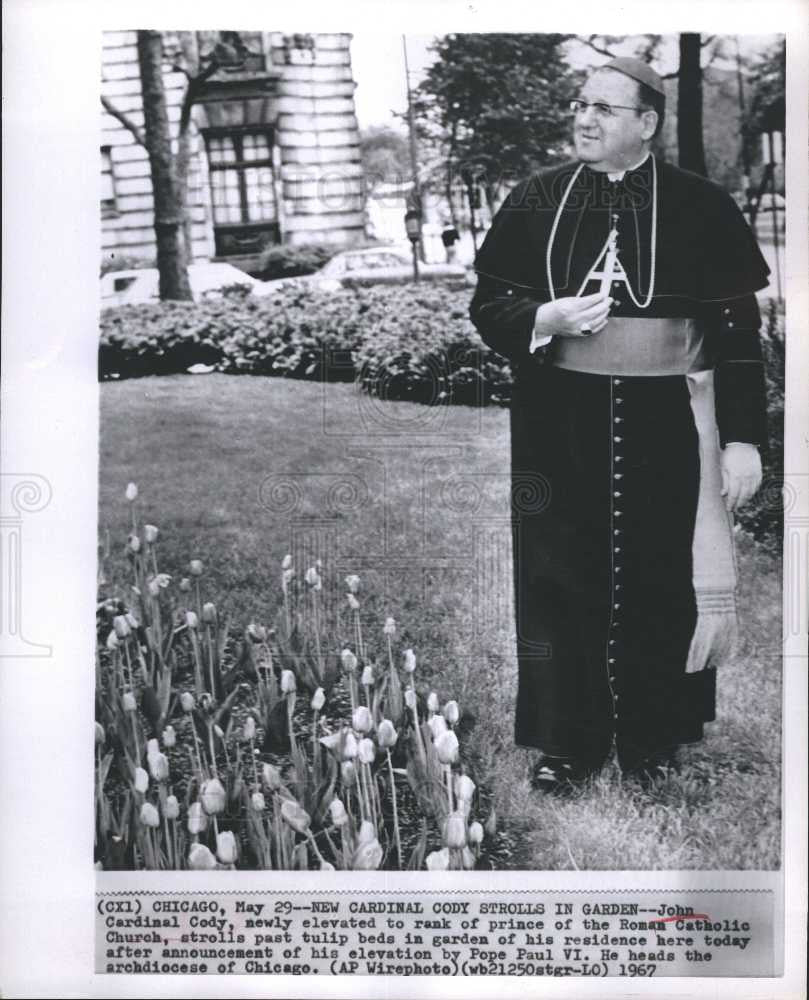 1967 Press Photo John Cardinal Cody Chicago archdiocese - Historic Images
