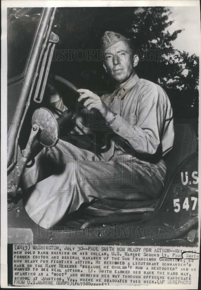 1943 Press Photo US Marine 2nd Lt. Paul Smith - Historic Images