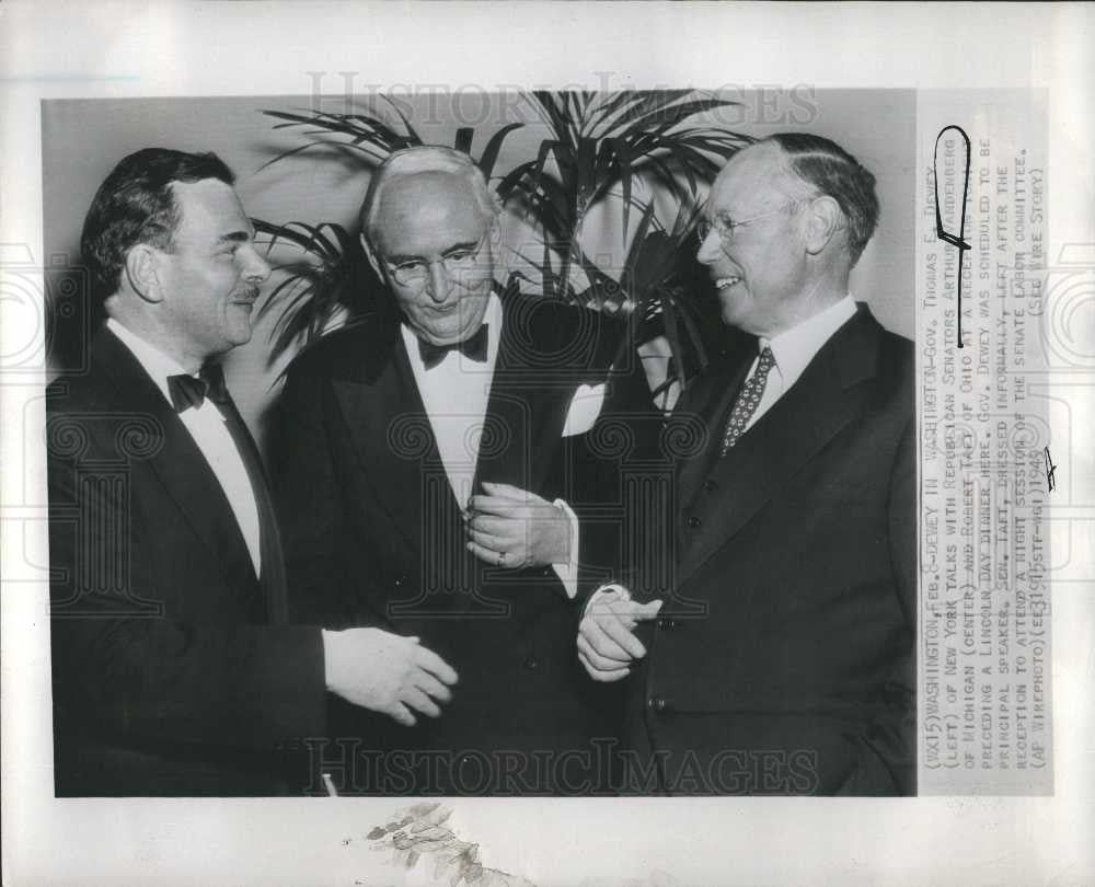 1949 Press Photo Arthur Vandenerg Senator Politician - Historic Images