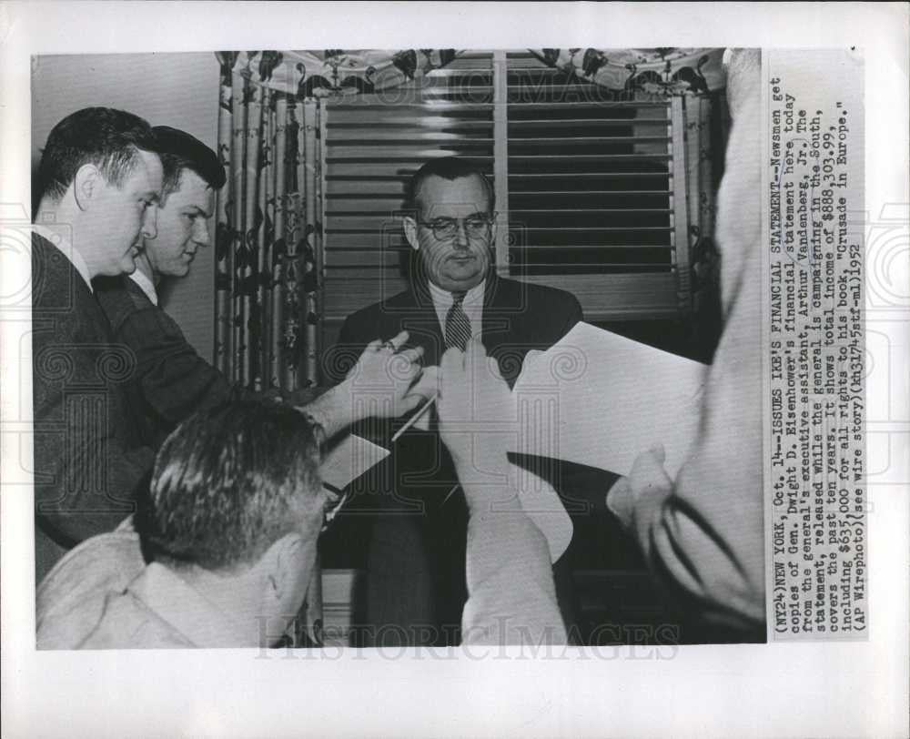 1952 Press Photo Arthur Vandenberg, Jr. Eisenhower aide - Historic Images