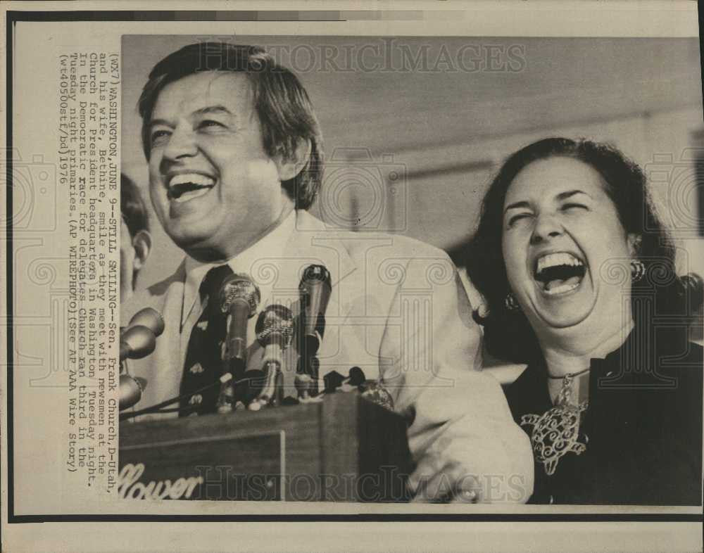 1976 Press Photo Frank Church, Bethine, Presidential - Historic Images