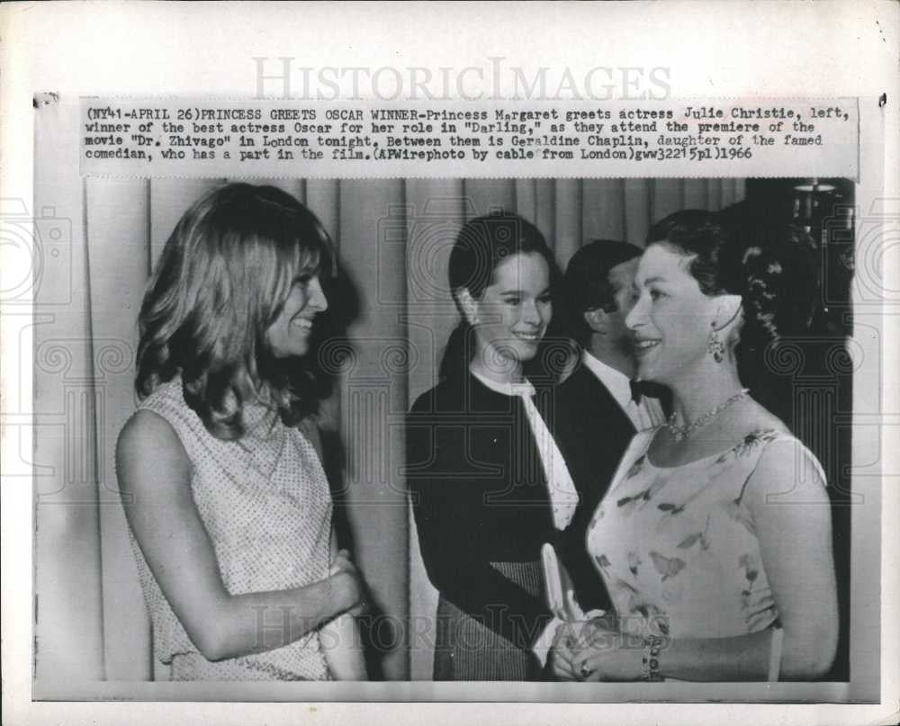 1966 Press Photo Princess Margaret Julie Christie - Historic Images