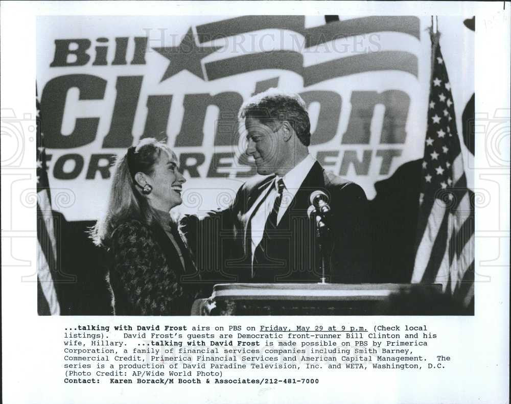 1992 Press Photo Hillary Rodham President Bill Clinton - Historic Images