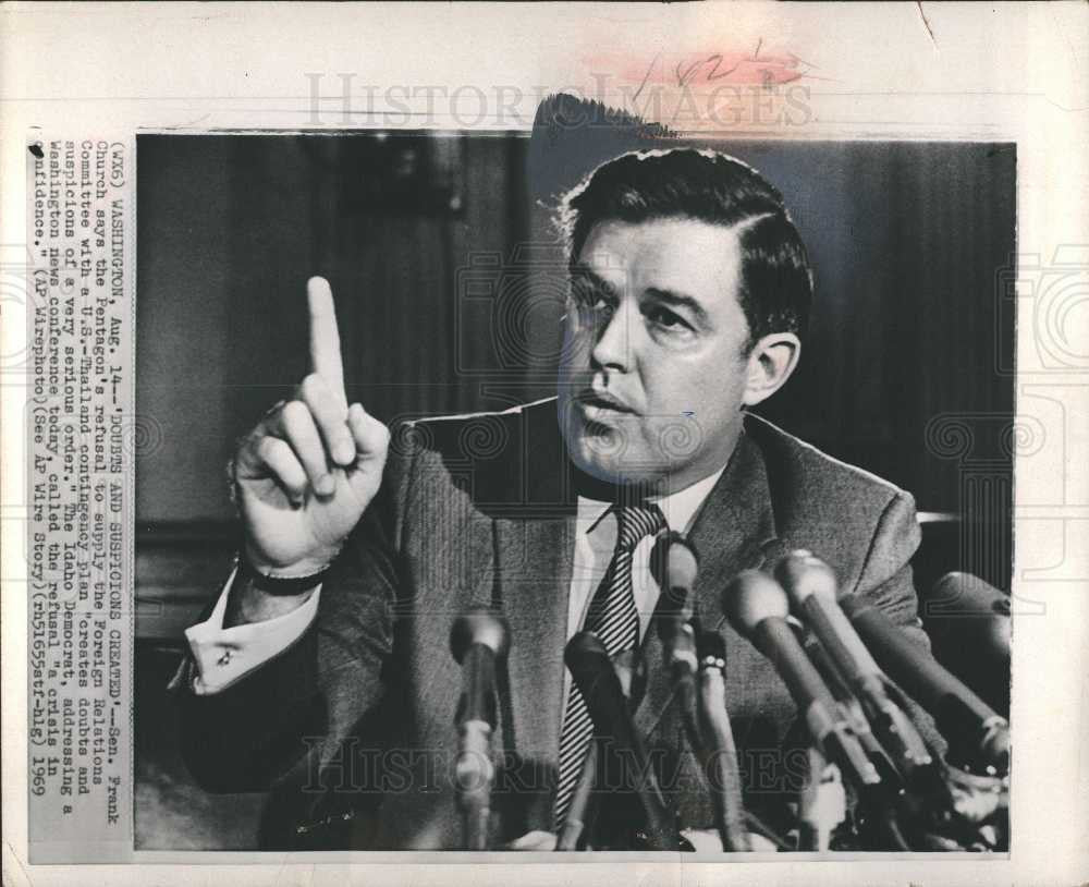 1969 Press Photo Sen. Frank Church,The Idaho Democrat - Historic Images