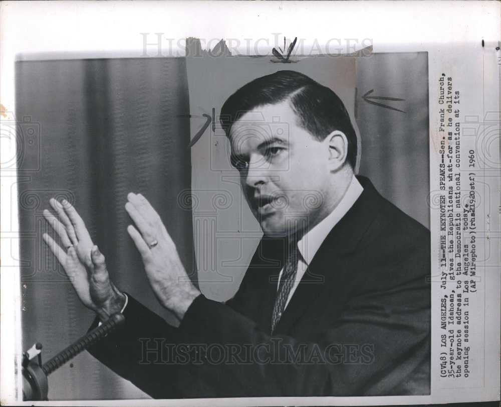 1960 Press Photo Frank Church Democratic Los Angeles - Historic Images
