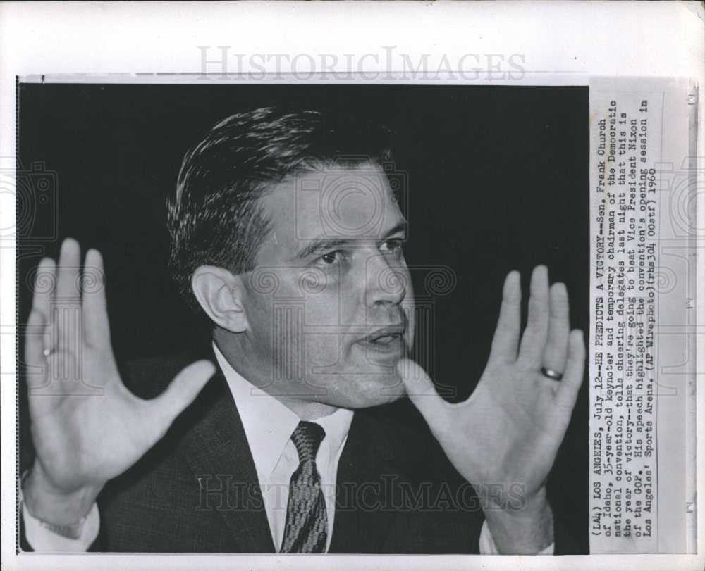 1960 Press Photo Senator Frank Church Democratic speech - Historic Images