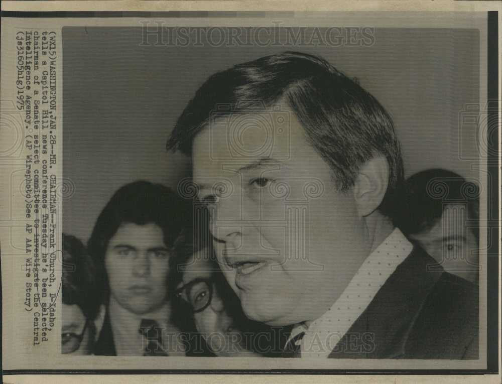 1975 Press Photo Frank Church D-Idaho Capital Hill news - Historic Images