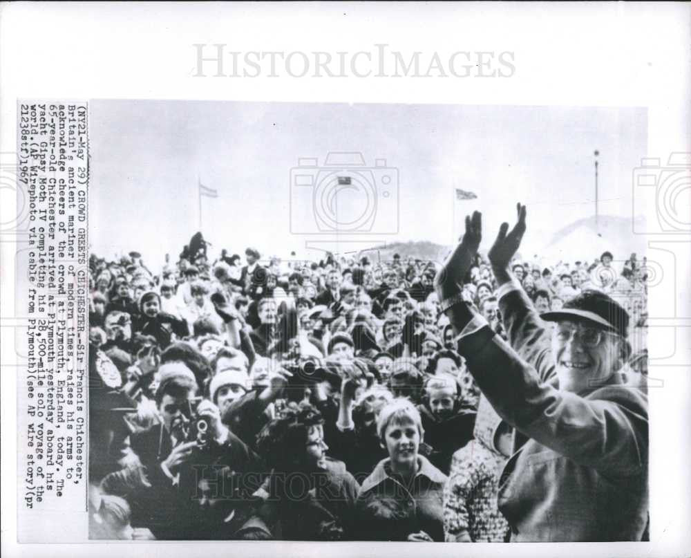 1967 Press Photo Sir Francis Chichester Plymouth - Historic Images