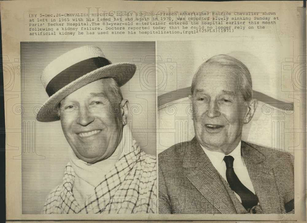 1971 Press Photo French entertainer Maurice Chevalier - Historic Images