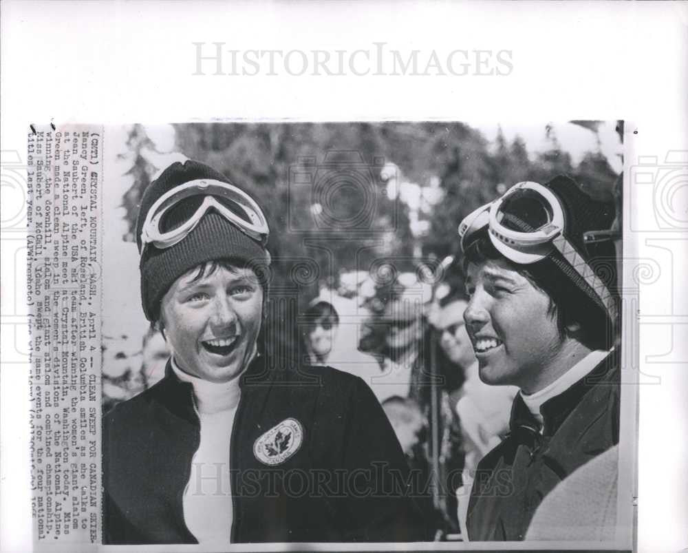 1965 Press Photo Nancy Green, Canadian Skier - Historic Images