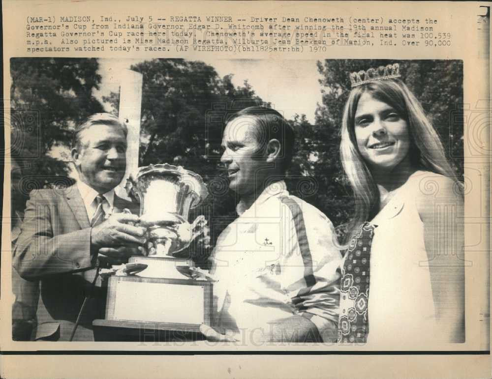 1970 Press Photo Dean Chenoweth Governor's Cup Madison - Historic Images
