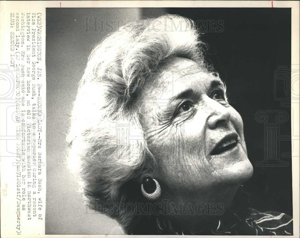 1989 Press Photo Barbara Bush First Lady Second Lady - Historic Images