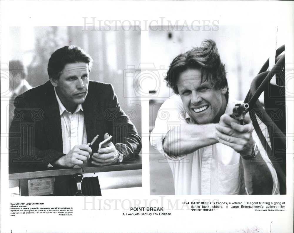 1985 Press Photo Gary Busey Actor Point Break - Historic Images