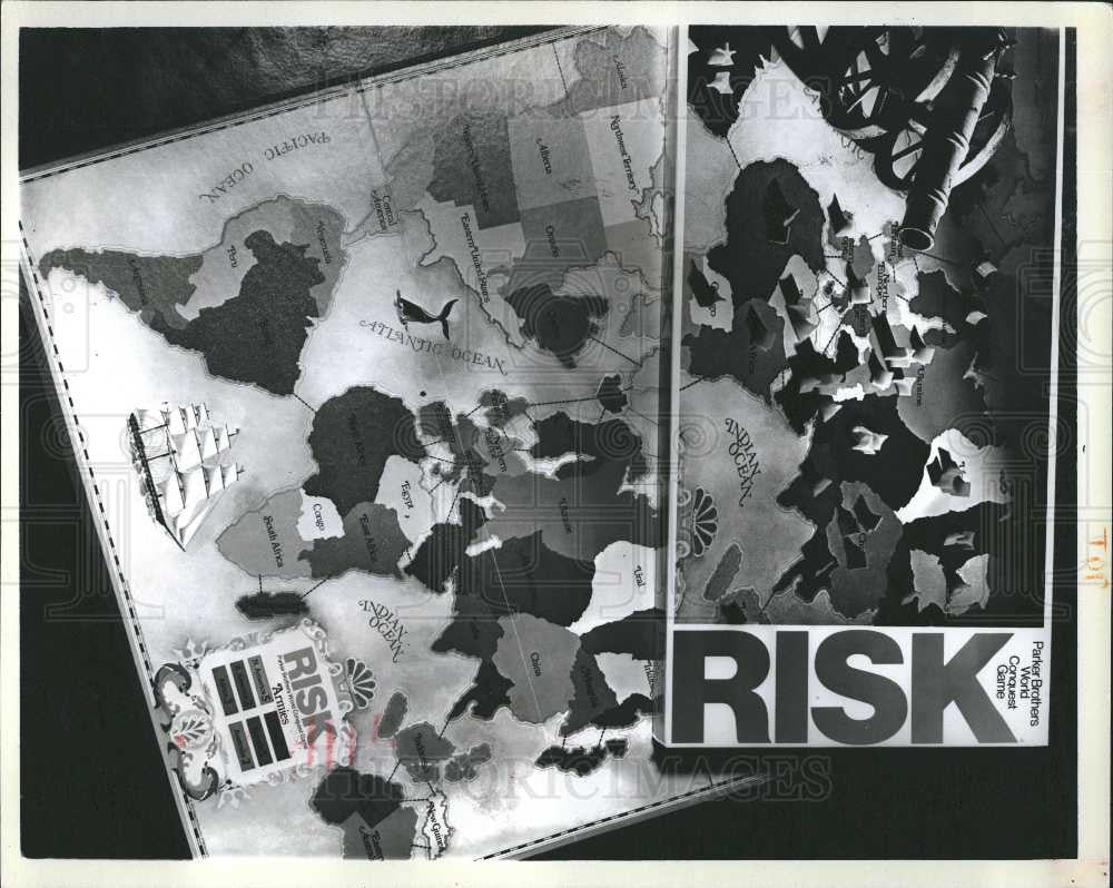 1980 Press Photo Risk conquest world board game - Historic Images