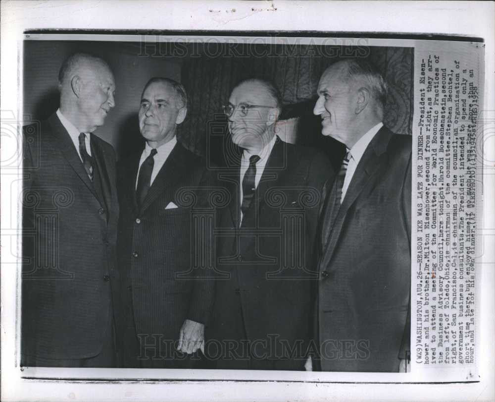 1958 Press Photo Dwight Eisenhower Politician General - Historic Images