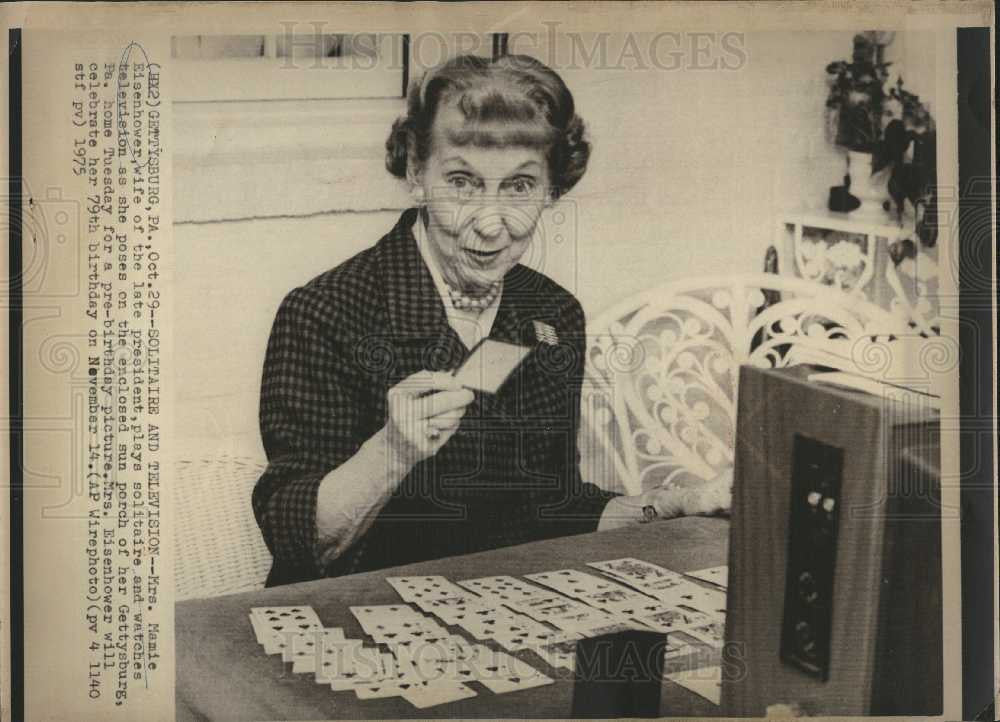 1975 Press Photo Mamie Doud Eisenhower First Lady Ike - Historic Images