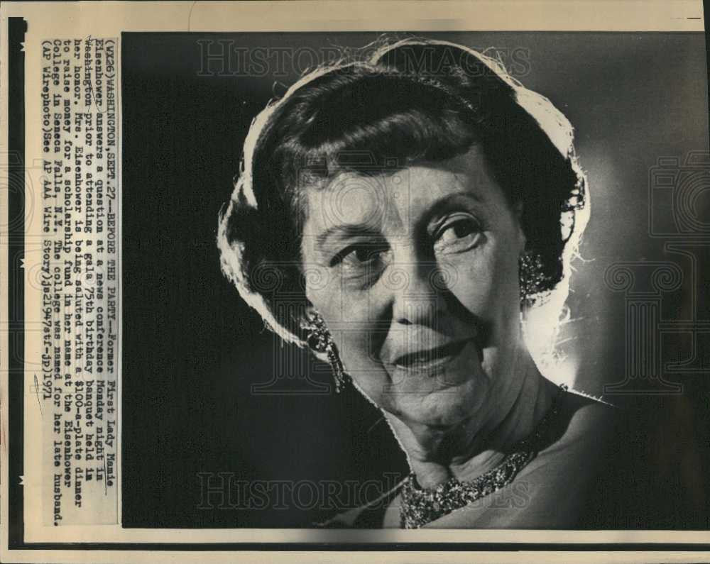 1971 Press Photo Mamie Doud Eisenhower First Lady Ike - Historic Images