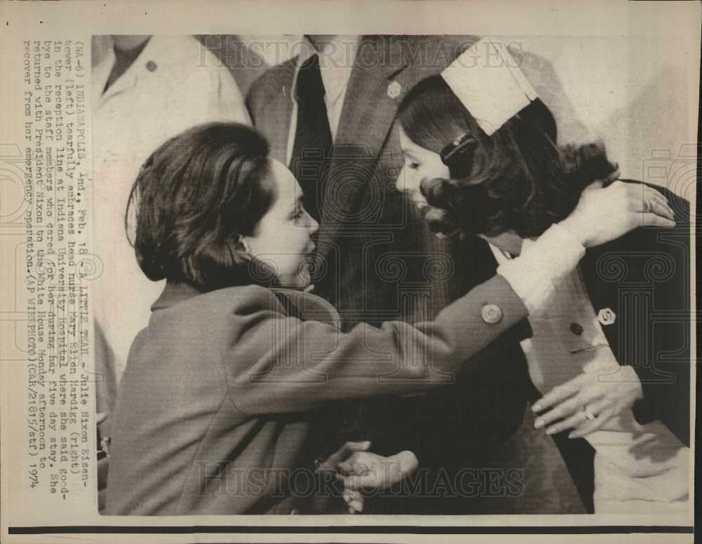 1974 Press Photo Julie Nixon Eisenhower Indiana - Historic Images