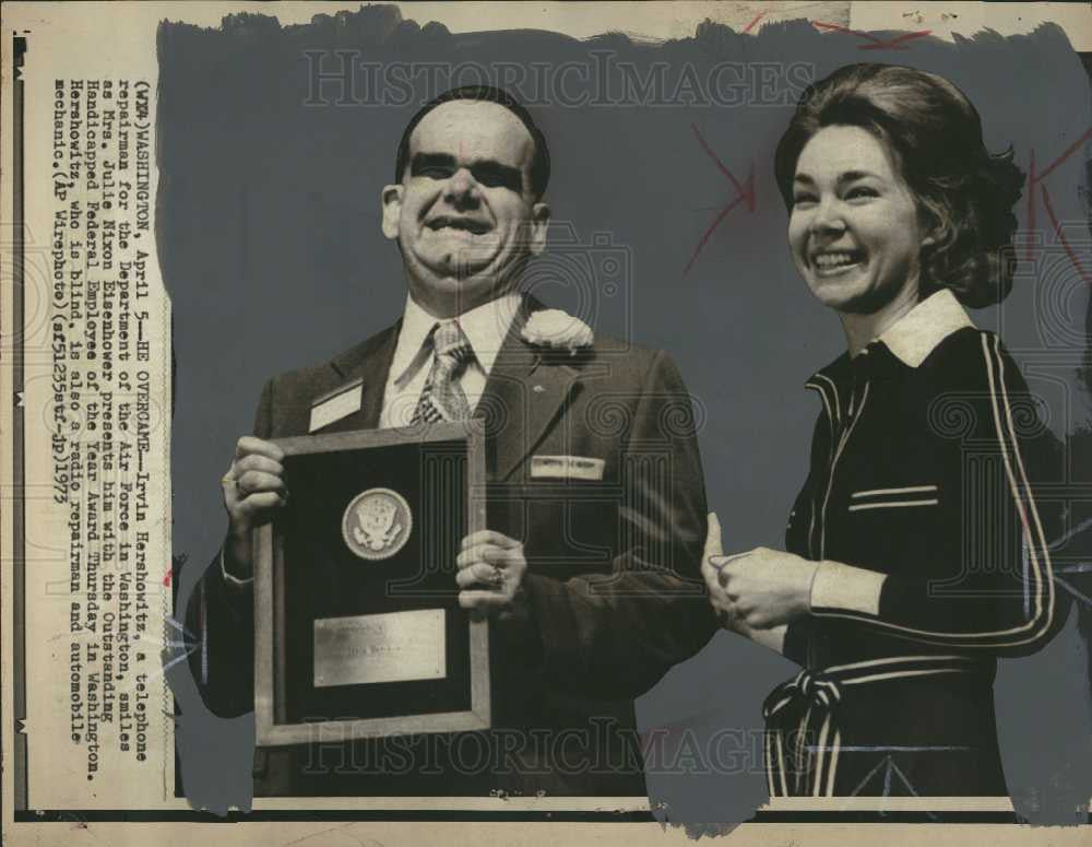 1973 Press Photo Irvin Hershowit Julie Nixon Eisenhower - Historic Images
