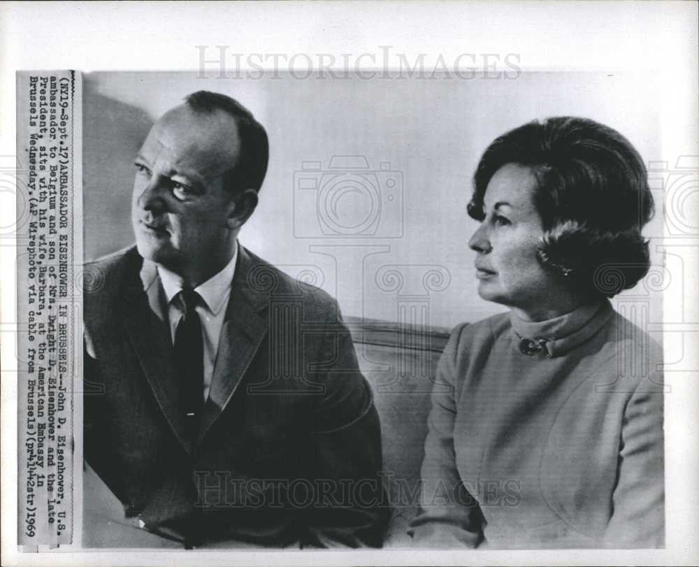 1969 Press Photo John D Eisenhower Barbara Ambassador - Historic Images