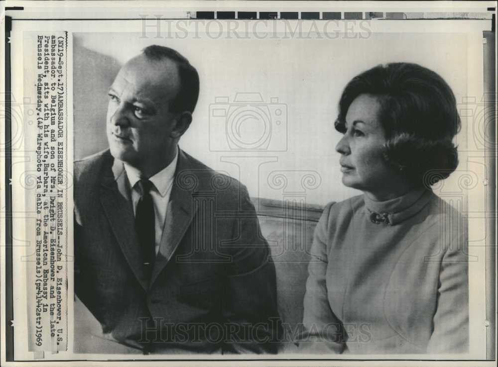 1969 Press Photo John Eisenhower Barbara ambassador - Historic Images