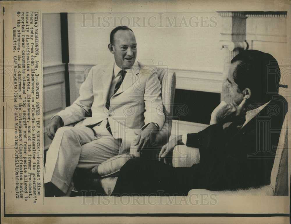 1972 Press Photo President Nixon John Eisenhower - Historic Images