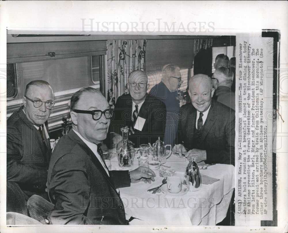 1962 Press Photo Dwight D. Eisenhower Milton Earl Edgar - Historic Images