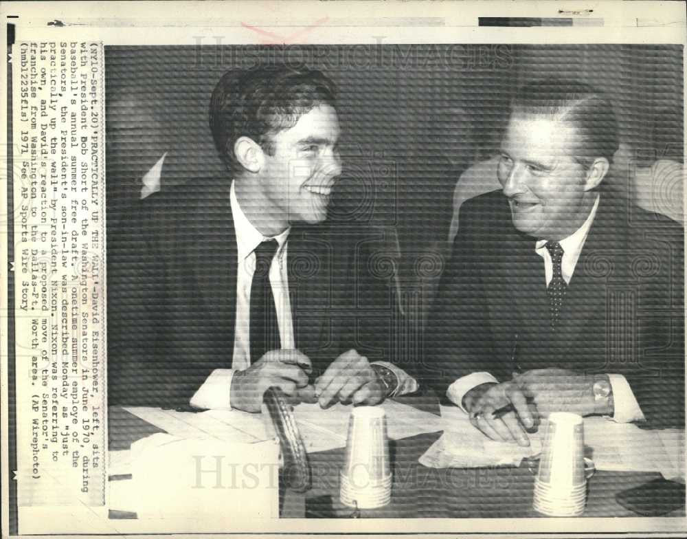 1971 Press Photo David Eisenhowar Bob Short Senators - Historic Images